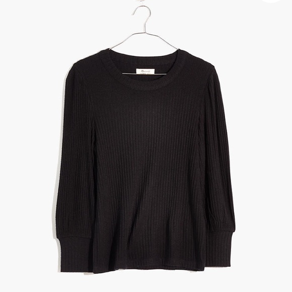 Madewell Tops - Madewell  Brushed Rib Pleat Sleeve Top